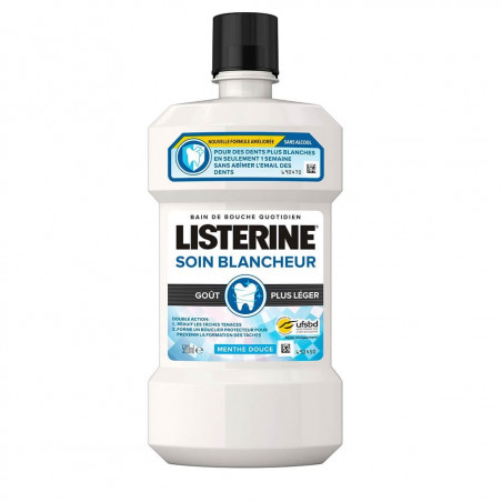 LISTERINE BAIN DE BOUCHE SOIN BLANCHEUR GOÛT PLUS LÉGER 500ML