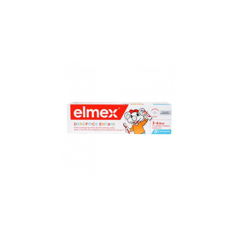 Elmex Dentifrice Enfant 3-6 ans 0% colorants 50 ml