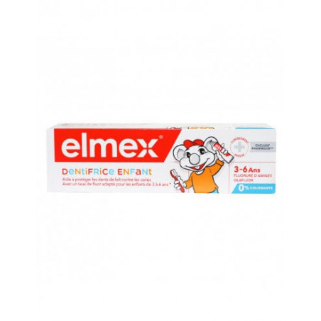 Elmex Dentifrice Enfant 3-6 ans 0% colorants 50 ml