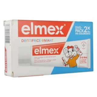 Elmex Dentifrice Enfant 3-6 ans 0% colorants Lot de 2 x 50 ml