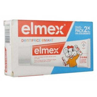 Elmex Dentifrice Enfant 3-6 ans 0% colorants Lot de 2 x 50 ml