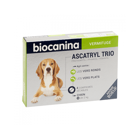 Ascatryl trio chien boîte de 2 comprimés