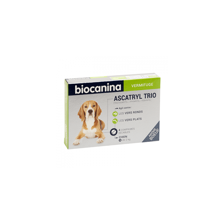 Ascatryl trio chien boîte de 2 comprimés