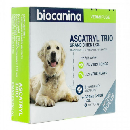 Ascatryl trio grand chien boîte de 2 comprimés
