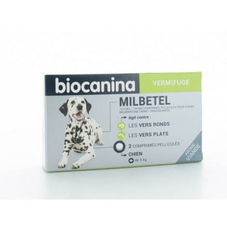 Biocanina Milbetel Vermifuge Chien +5 kg 2 comprimés 