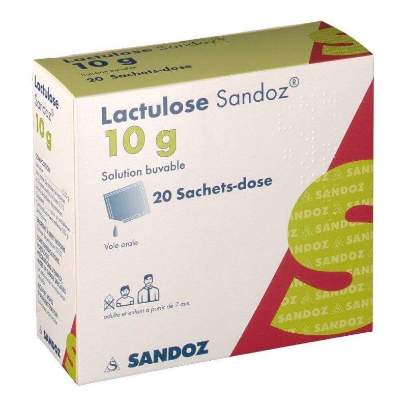 Lactulose Sandoz 10 g Solution Buvable 20 Sachets-dose 