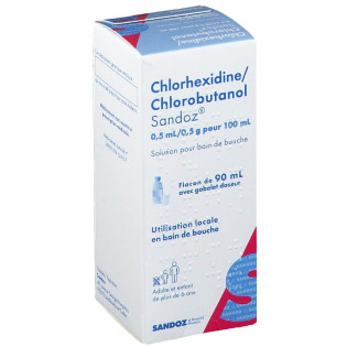 Chlorexidine/Chlorobutanol Sandoz Bain de Bouche 90 ml