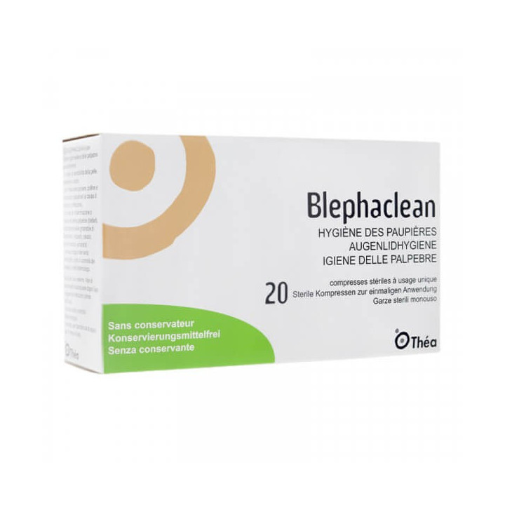 Blephaclean 20 Compresses Imprégnées pour l'Hygiène des Paupières 