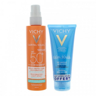 Vichy Spray Protecteur Réhydratant SFP50+ 200 ml + Lait Apaisant Après-Soleil 100 ml OFFERT