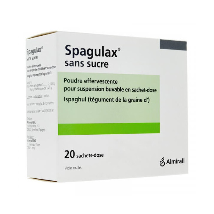Spagulax Sans Sucre Poudre Effervescente 20 sachets 