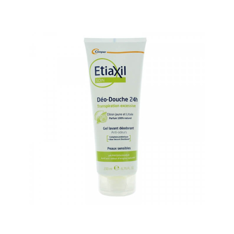 Etiaxil Déo-Douche 24h Gel Lavant Déodorant Anti-Odeurs Citron Jaune et Litsée 200 ml