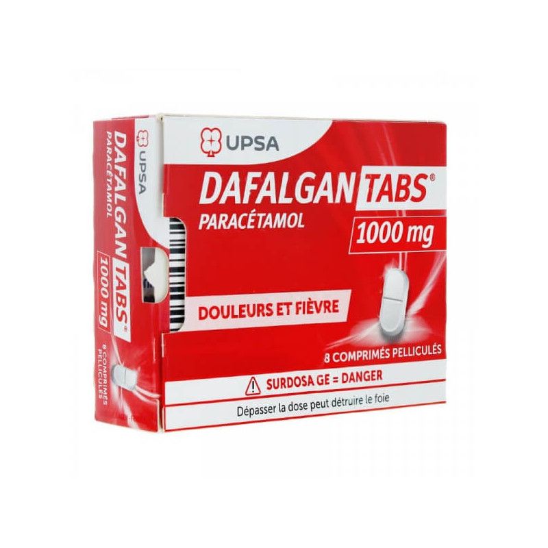 Dafalgan Tabs 1000 mg 8 Comprimés Pelliculés 