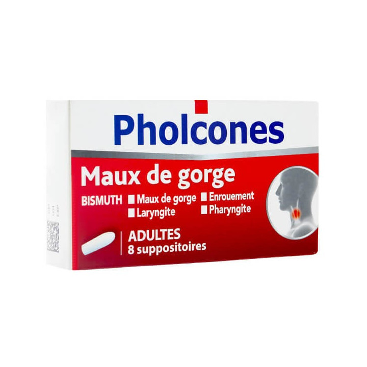 Pholcones Sore Throat 8 Suppositories Adult