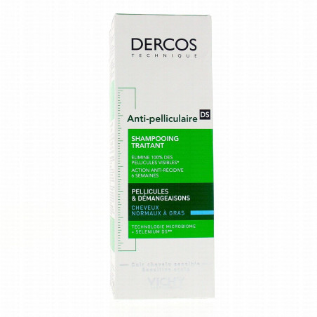 Vichy Dercos Shampooing Traitant Anti-Pelliculaire DS Cheveux Nomaux à Gras 200 ml