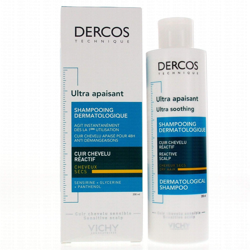 Vichy Dercos Ultra Apaisant Shampooing Dermatologique Cheveux Secs 200 ml