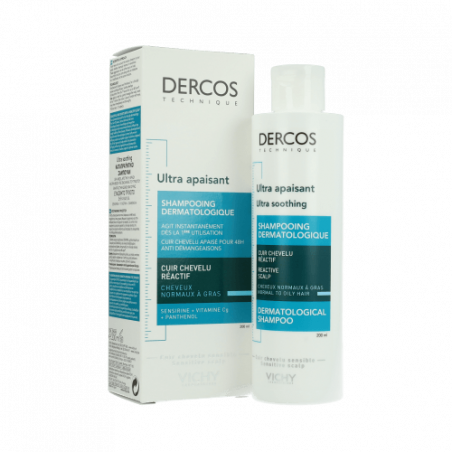 Vichy Dercos Ultra Apaisant Shampooing Dermatologique Cheveux Normaux à Gras 200 ml