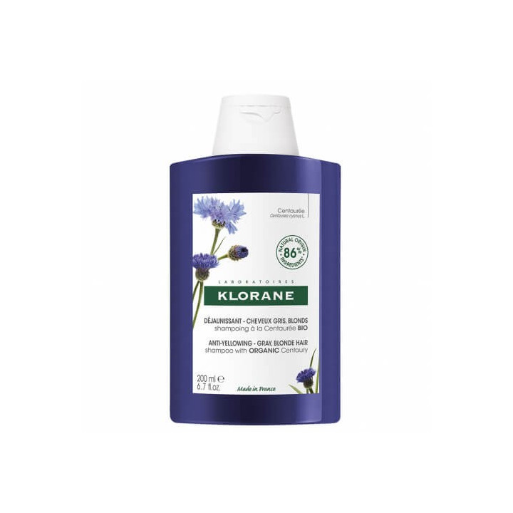 Klorane Shampooing Déjaunissant pour Cheveux Gris, Blonds 400 ml