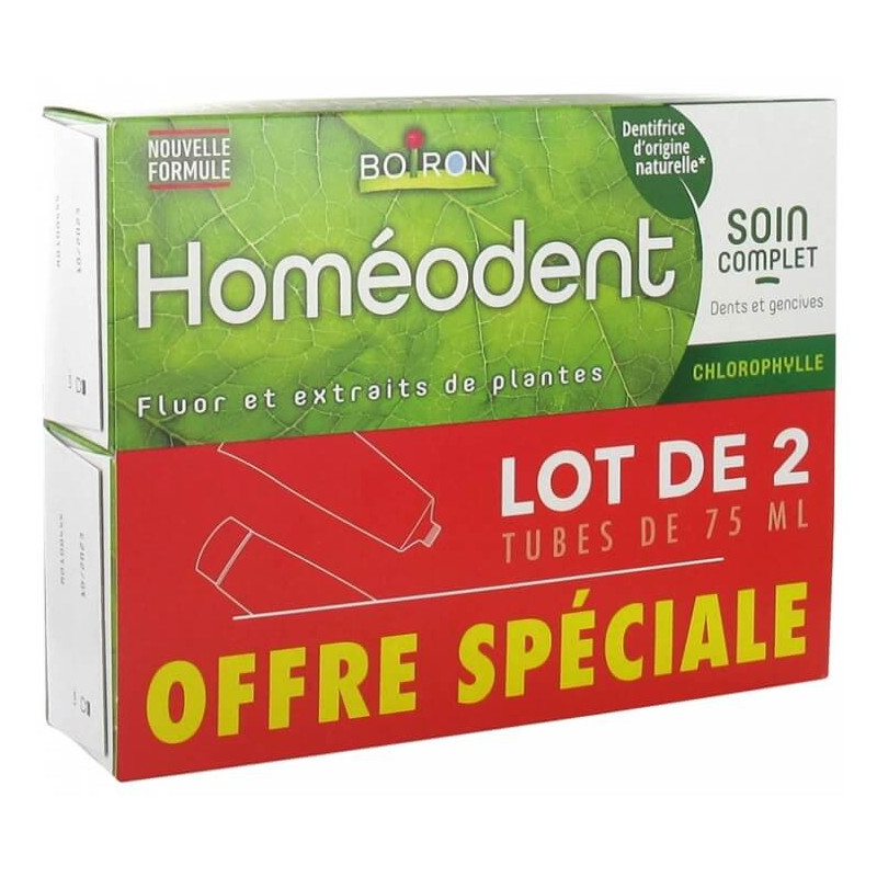 Homéodent Dentifrice Chlorophylle Nouvelle Formule 2 x 75 ml