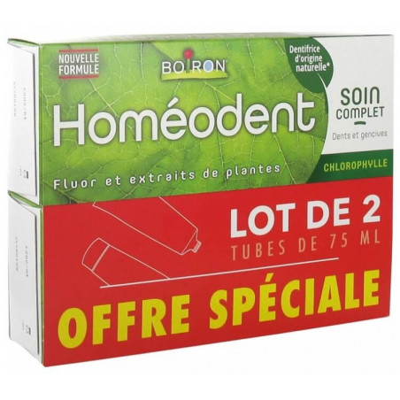 Homéodent Dentifrice Chlorophylle Nouvelle Formule 2 x 75 ml