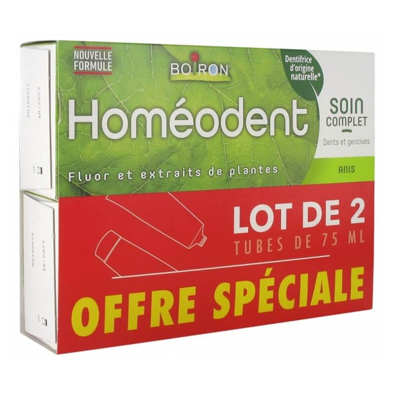 Homéodent Dentifrice Chlorophylle Nouvelle Formule 2 x 75 ml