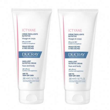 Ducray Ictyane Crème Émolliente Nutritive 2x200 ml