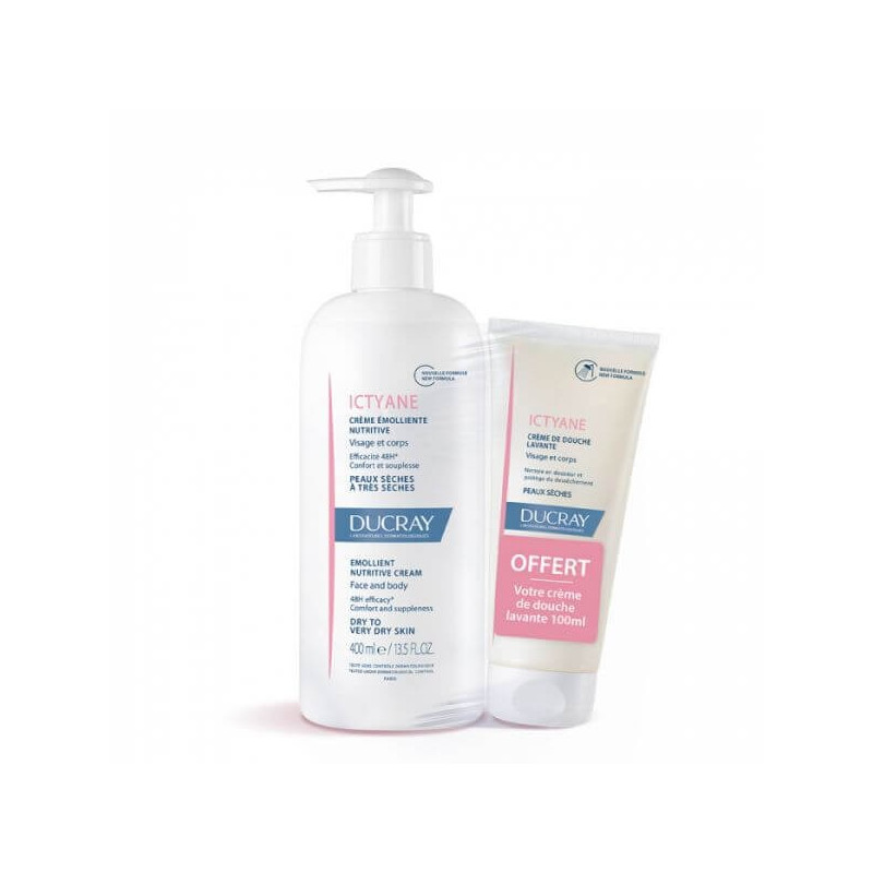 Ducray Ictyane Nutritive Emollient Cream 400 ml + Ictyane Shower Cream 100 ml Free Ducray Ictyane Nutritive Emollient Cream 400 ml + Ictyane Shower Cream 100 ml Free