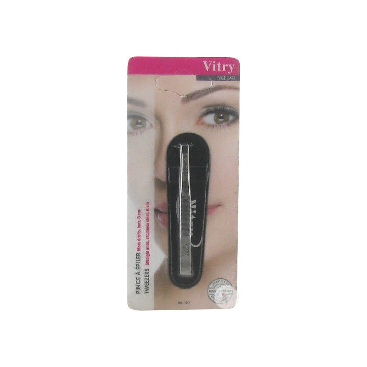 Vitry Stainless Steel Tweezers 8 cm Straight Jaws 