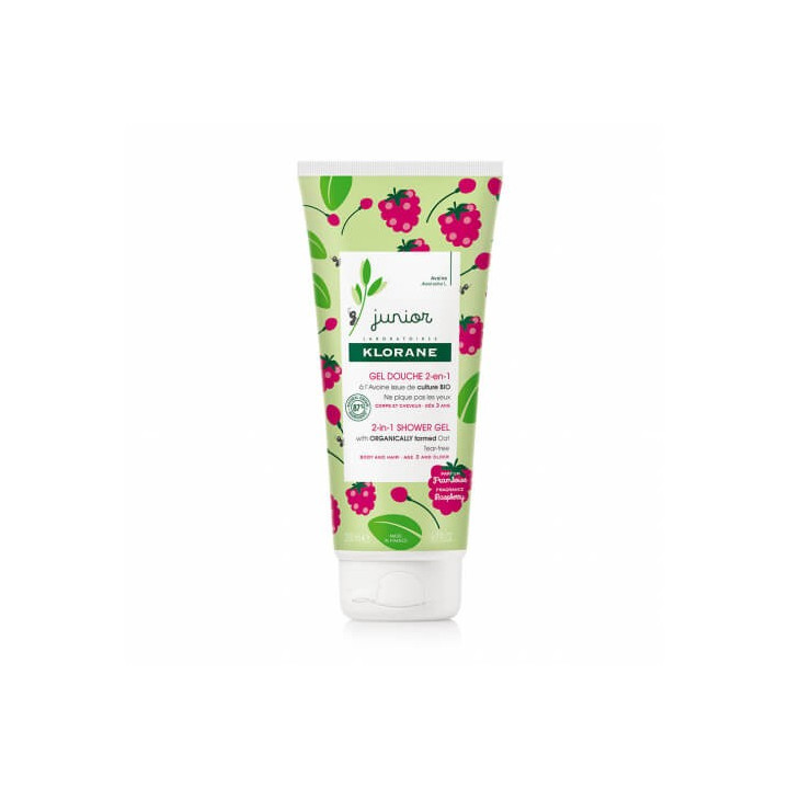Klorane Junior Gel Douche 2 en 1 Parfum Framboise 