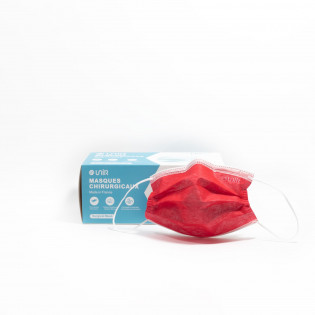 Surgical Masks RED UNIR Type IIR Box of 50