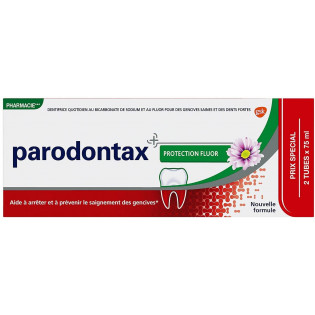 PARODONTAX DENTIFRICE PROTECTION FLUOR LOT DE 2 TUBES DE 75ML