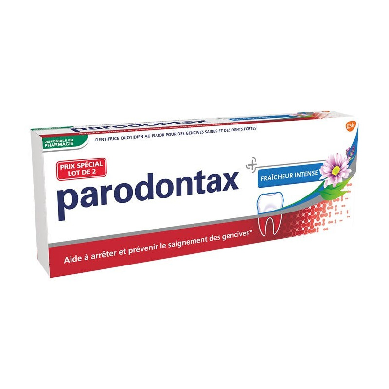 Parodontax - Dentifrice Fraicheur Intense 2 Tubes de 75 ml