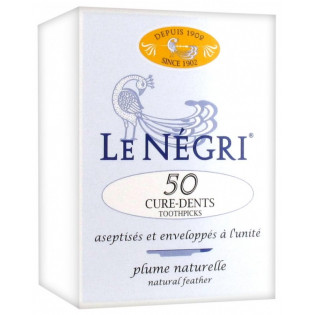 Le Négri - 50 Cure Dents en Plume Naturelle