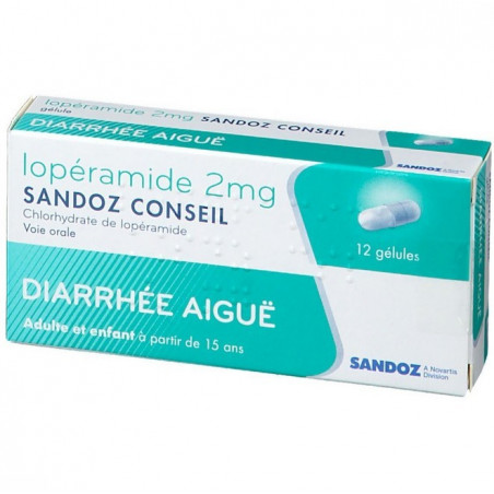 Lopéramide 2 mg Sandoz Conseil 12 gélules
