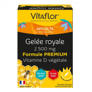 VITAFLOR Organic Royal Jelly 2500mg + Natural Vitamin D2 20 Ampoules
