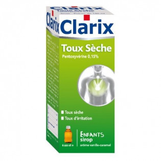 Clarix Child - Pentoxyverine 0.15% - Dry Cough 150 ml
