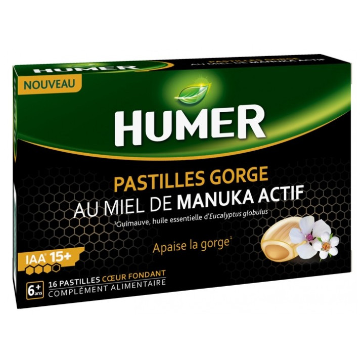 Humer - Active Manuka Honey Throat Pastilles - 16 Pastilles Coeur Fondant