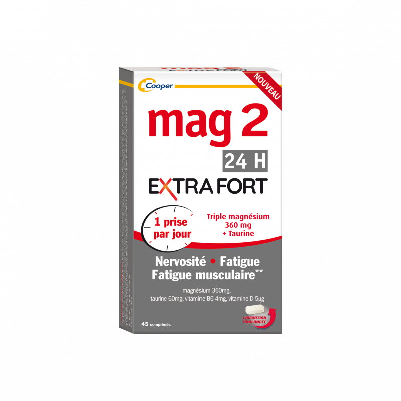 Mag 2 24h Extra Fort - 45 comprimés LP Cooper