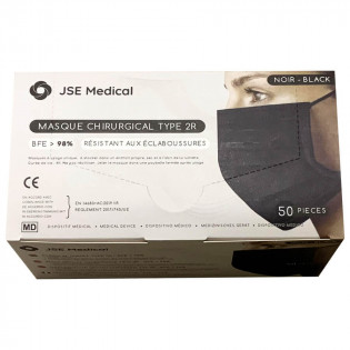 Black Surgical Masks Type IIR/2R JSE Box of 50