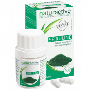 Naturactive Spiruline 300mg. Boite de 20 gélules