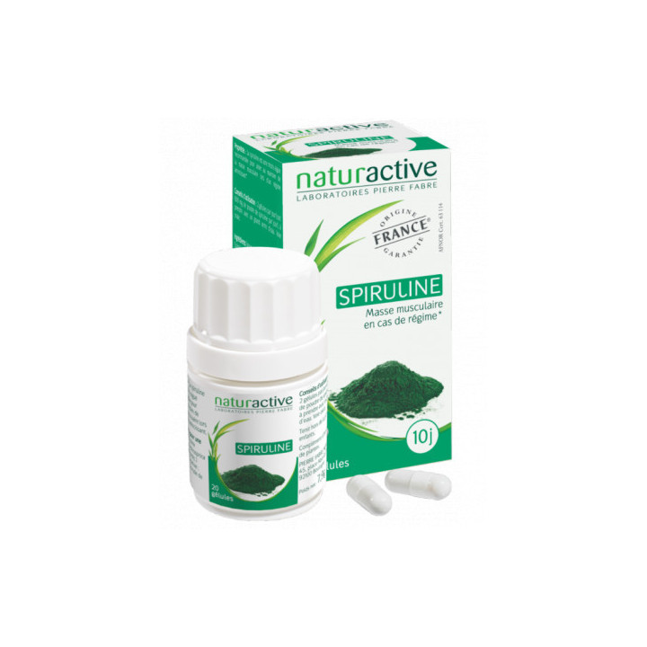 Naturactive Spirulina 300mg. Box of 20 capsules