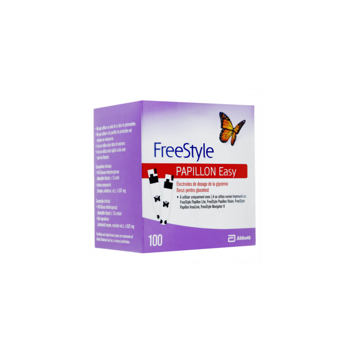 FreeStyle Papillon Easy 100 bandelettes électrodes
