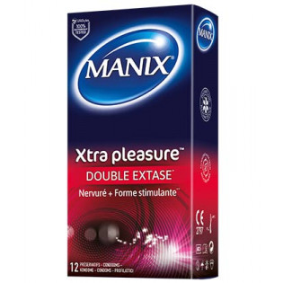 Manix Xtra Pleasure double extase. Boîte de 12 préservatifs