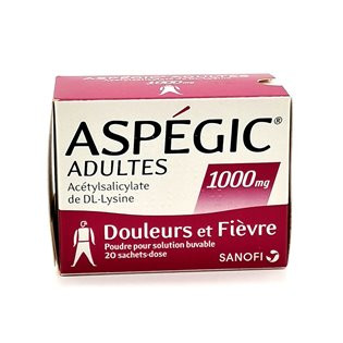 Aspegic 1000mg 20 sachets poudre