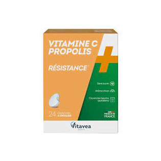 Vitamin C + Propolis 24 Chewable Tablets Nutrisanté