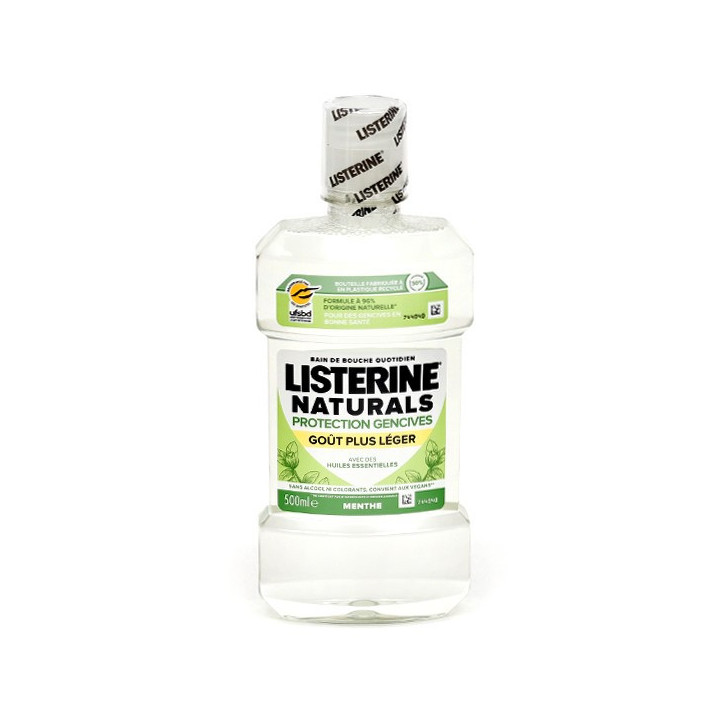 Listerine Naturals - Protection Gencives - Goût plus léger bain de bouche 500 ml