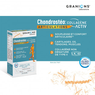 CHONDROSTEO GRANIONS - Articulations + Collagène ACTIV - 30 gélules