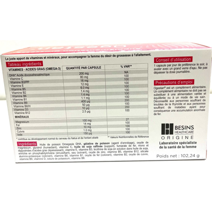 OGESTAN - Supplémentation Grossesse - 90 capsules