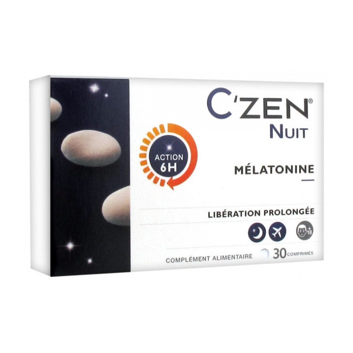 C'Zen Nuit Mélatonine Libération Prolongée - 30 comprimés