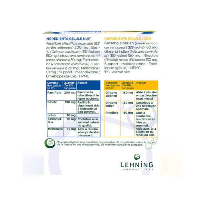 Sleep and relaxation Lehning 30 capsules Day and 30 capsules Night