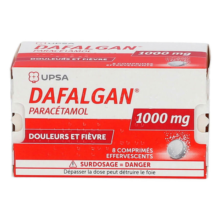 Dafalgan 1000 mg 8 effervescent tablets pain and fever